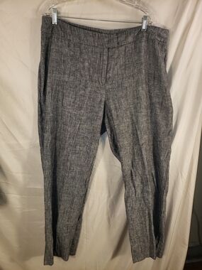 Classic Conrad C Gray Textured Straight-Leg Trousers - 14